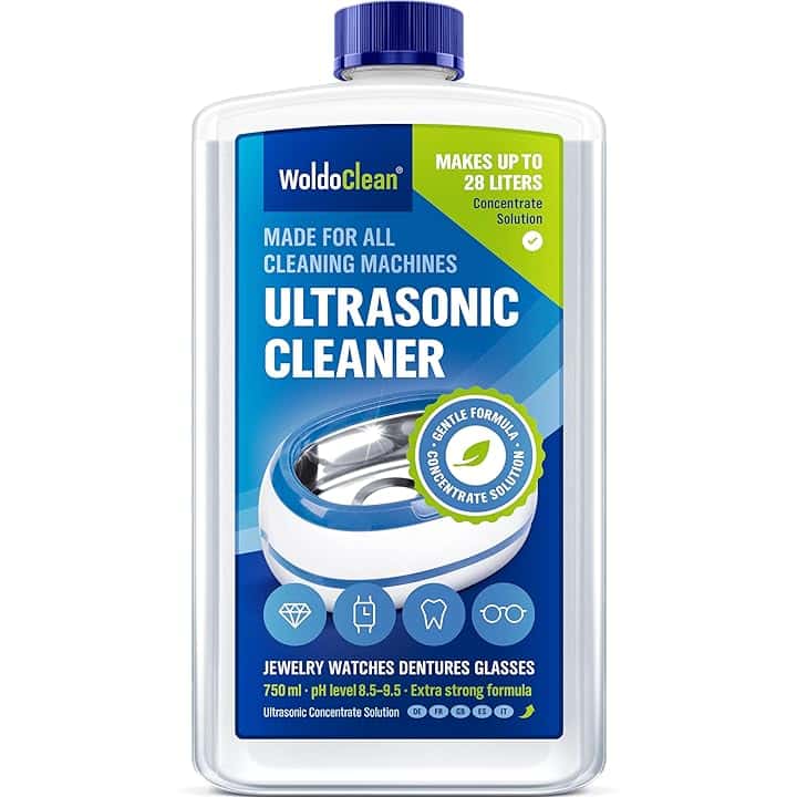 WoldoClean WoldoClean Detergente Ultrasuoni Concentrato 750ml - Liquido per Lavatrice Ultrasuoni, Senza Alcol per Occhiali, Gioielli, Dentale, Monete & Carburatori