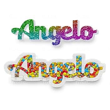 A&M Nome Polistirolo Portaconfetti Personalizzato per Battesimo o Prima Comunione - Decorazione Scritta da Tavolo o Parete