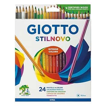 Giotto Stilnovo Astuccio Da 24 Matite A Pastello Colorate, 3.3Mm, Multicolore, ‎24 Unità (Confezione da 1)