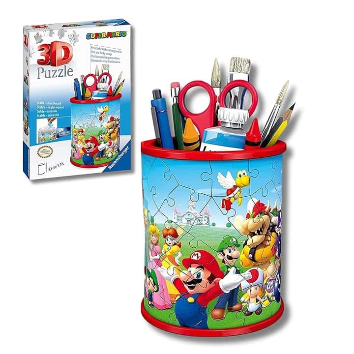 Ravensburger - Puzzle 3D Super Mario Bros | Regalo Bambino 6 Anni | Super Mario 3D World | Gadget Super Mario Portapenne 57 Pezzi | Puzzle Bambini 6 Anni E Adulti