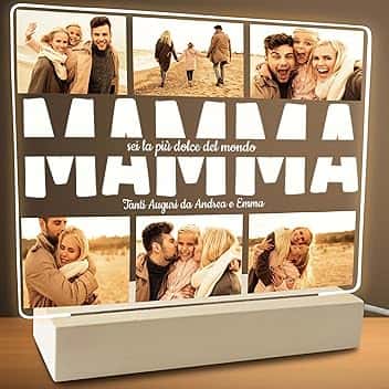 STAMPATEK Regalo festa della Mamma Targa Lampada Personalizzata con foto Idee regalo - Luce notturna Regali compleanno per mamma, Regalo Natale Originale regalo per mamma, PlexMod6_DS1