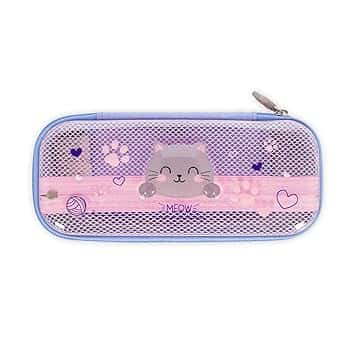 Legami - Astuccio Wonderwow, Tema Kitty, 2 Scomparti e Portapenne interno, Scomparto interno con Tessuto a Rete, Chiusura a Zip, 23x11x5 cm