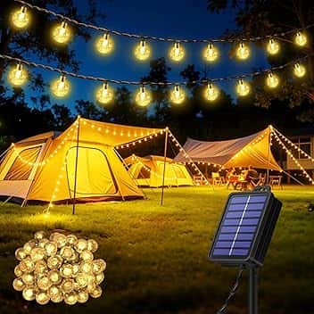 Catena Luminosa Solare da Esterno 60 LED 13.2m, Luci Solari da Giardino con 8 Modalità e Funzione Memoria, IP65 Impermeabile, Luci Decorative per Terrazzo, Balcone, Gazebo, Festa (Bianco Caldo)