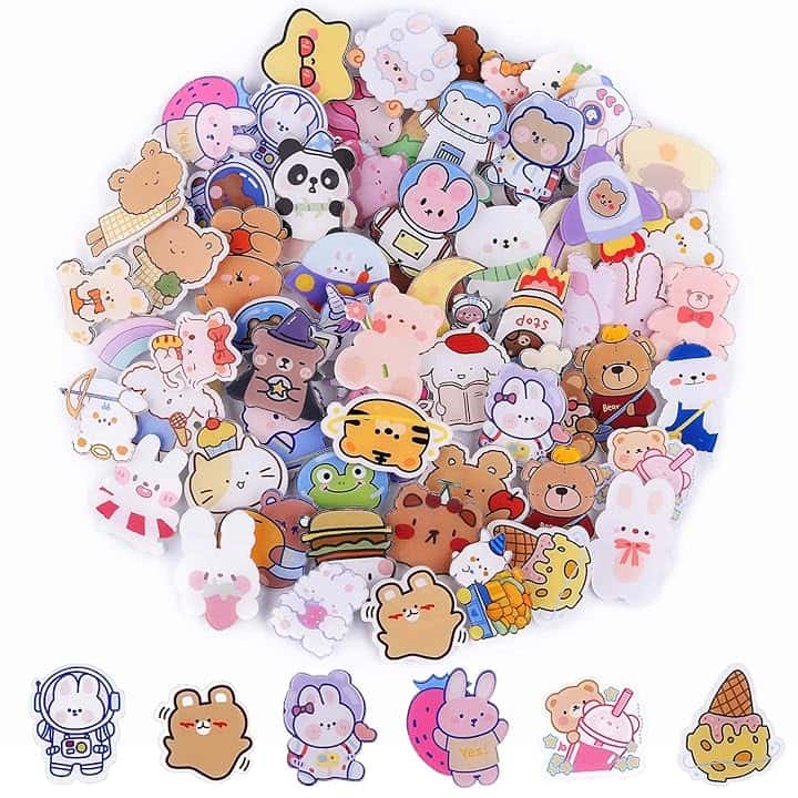 Kalolary 65 spille in acrilico carino carino badge estetici pin kawaii zaino spille pecora, coniglio, cane, orso, ragazza, cartone animato, spilla per zaini, borse, giacche, felpe con cappuccio cappelli