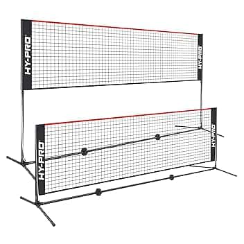 Hy-Pro Rete regolabile in altezza – altezza 3 m/4 m, facile da montare, leggera, borsa per il trasporto, rete sportiva ideale per bambini e adulti, badminton, tennis, pickleball, pallavolo