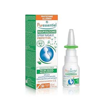 Puressentiel - Spray nasale protettivo - Dispositivo medico - Protezione allergie: pollini, polvere, pelo di animale - Formula di origine naturale - Olio essenziale di eucalipto radiata - 20ml