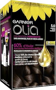 Garnier Olia - Colorazione permanente all'olio senza ammoniaca, colore: castano