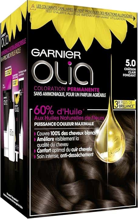 Garnier Olia - Colorazione permanente all'olio senza ammoniaca, colore: castano