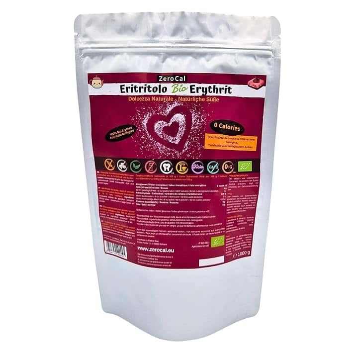 ZeroCal |100% ERITRITOLO CERTIFICATO BIOLOGICO | 1000 g Granulato | Sostituto dello zucchero | Dolcificante per Cucinare | Per Tutte le Diete | Per la Cura dei tuoi Denti