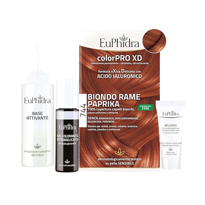 Euphidra - Euphidra ColorPro XD Tinta per Capelli Colore 744 Biondo Rame Paprika - 944025422