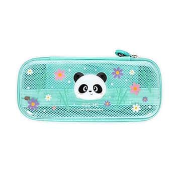 Legami - Astuccio Wonderwow, Tema Panda, 2 Scomparti e Portapenne interno, Scomparto interno con Tessuto a Rete, Chiusura a Zip, 23x11x5 cm
