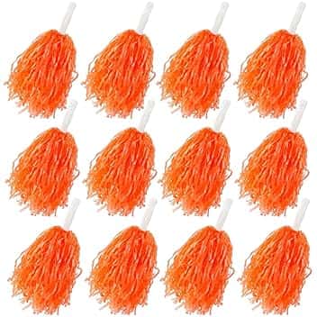 Confezione da 12 Pompon in plastica per Cheerleader, Sport, Danza, tifo per Radici, Cheering Squard, Cheering Team