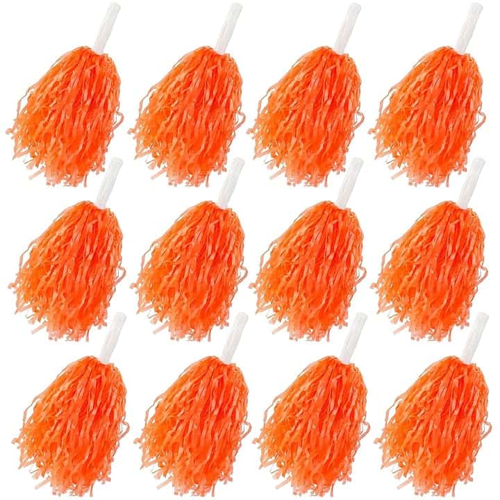 Confezione da 12 Pompon in plastica per Cheerleader, Sport, Danza, tifo per Radici, Cheering Squard, Cheering Team