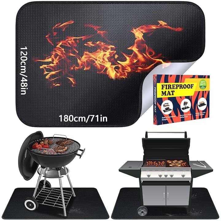 Tappetino ignifugo | Tappetino protettivo pieghevole anti-calore 120 * 180 cm | Tappetino per barbecue | Pannello protettivo contro le scintille | Adatto per barbecue, camini, pavimenti, prati, ecc.