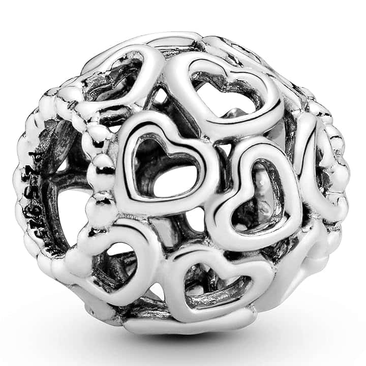 PANDORA Charm cuori con lavorazione openwork