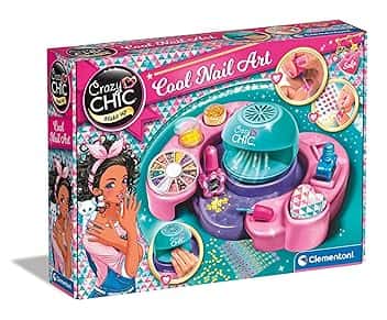 Clementoni - Set per Decorare Unghie Bambina, Crazy Chic Cool Nails, Gioco Creativo, Atelier Unghie con Smalti e Macchina Asciugasmalto, Idea Regalo per Bambine 6 Anni, 18599