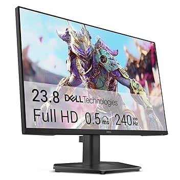Dell 24 Monitor Gaming - SE2426HG, Full HD (1920x1080), 240Hz, Fast IPS, 0.5ms, AMD FreeSync Premium, 99% sRGB, HDR10, VESA (100x100mm), DisplayPort, 2 HDMI, 3 Anni di Garanzia, Nero