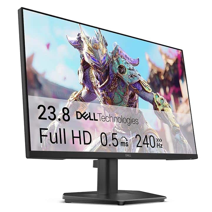 Dell 24 Monitor Gaming - SE2426HG, Full HD (1920x1080), 240Hz, Fast IPS, 0.5ms, AMD FreeSync Premium, 99% sRGB, HDR10, VESA (100x100mm), DisplayPort, 2 HDMI, 3 Anni di Garanzia, Nero