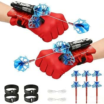 Guanti per Bambino,Guanti Maschera Spara Ragnatele Launcher Set,Giocattolo da Polso Web Launcher Toy,Giochi Bambino 5-10 Anni (B)
