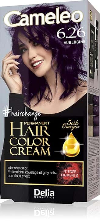 Cameleo - Omega Plus - Tinta per Capelli - Melanzana - Colore Profondo, Duraturo - Colorazione Permanente - Protezione per i Capelli - Kit Completo per la Colorazione – 50ml