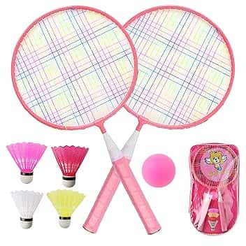 QKTYB Set Da Badminton Per Bambini, 1 Paio Di Racchetta Da Badminton Leggera Per Bambini Giocatori Principianti Indoor E Outdoor Con Borsa Per Il Trasporto