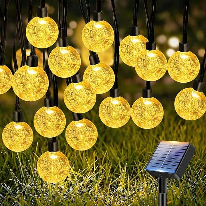 btfarm Catena Luminosa Esterno Solare, 10M Luci Solari da Giardino IP65 Impermeabile, 8 Modalità Lucine Esterno Energia Solare Funzione di Memoria per Gazebo Balcone Pergole Terrazza Campeggio