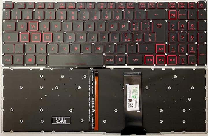 Tastiera Italiana RETROILLUMINATA per Acer Nitro 5 AN515-55 AN515-55-50Z3 AN517-52 AN517-52-5744