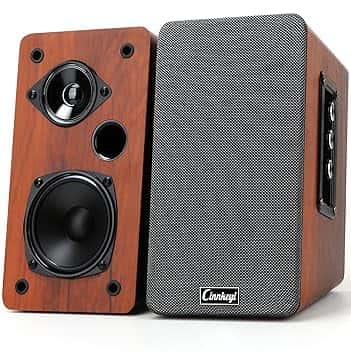 Altoparlante da scaffale con alimentazione AC da 50 W, passivo 2.0 con porte Bluetooth/RCA/AUX/USB, altoparlante per TV/PC/laptop/giradischi con bassi potenti