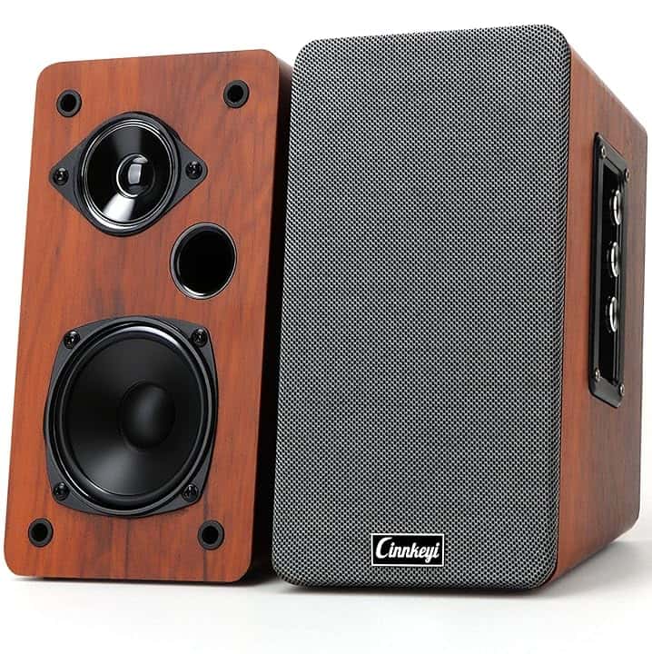 Altoparlante da scaffale con alimentazione AC da 50 W, passivo 2.0 con porte Bluetooth/RCA/AUX/USB, altoparlante per TV/PC/laptop/giradischi con bassi potenti