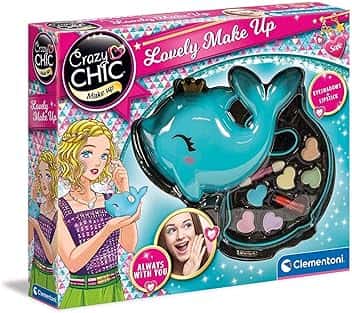Clementoni Crazy Chic - Lovely Make Up Delfino, Cofanetto Trucchi Bambine 6+ Anni, Trousse Portatile con Set Cosmetici Sicuri per Bambine, Idea Regalo Collezionabile, 18630