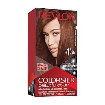 Revlon ColorSilk Colorazione Permanente Capelli Fai-da-te a Casa, Senza Ammoniaca e Arricchita con Cheratina, 44, Castano Ramato Medio