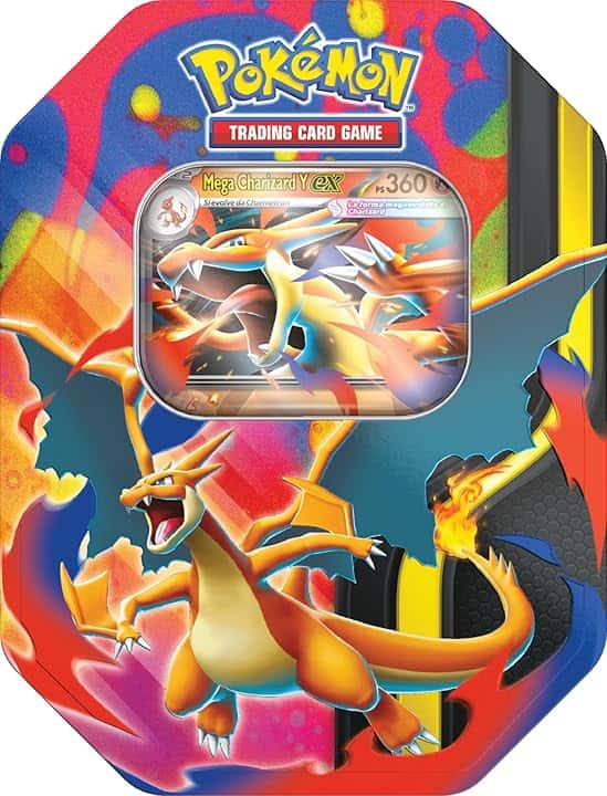 Pokémon: scatola da collezione Mega Charizard/Mega Charizard Y-ex del GCC Pokémon (quattro buste di espansione e una carta promozionale olografica), Edizione in Italiano