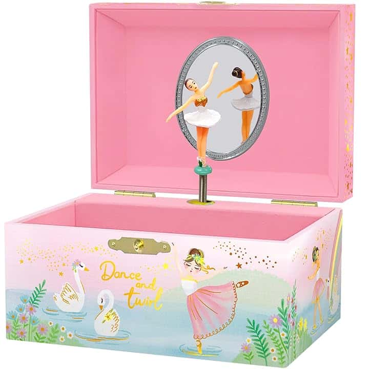 Giggle & Honey Giggle & Honey® Portagioie Carillon per Bambine - Scatola Musicale per Bambini con Ballerina che Gira e Specchio, Regali per Bambine da 3 a 10 anni, Scatole Portagioie per Bambini