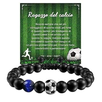 Cheerslife Idee Regalo Ragazzo,Braccialetto di Calcio Basketball per Ragazzi, Regali Compleanno Natale per Figli, Nipoti Fratelli, Regalo Ragazzo 8 9 10 11 12 13 14 15 Anni Maschio Bracciale Bambino