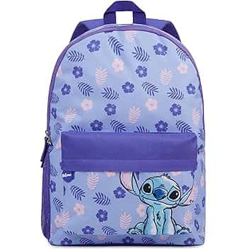 Disney Stitch Zaino Bambini Stitch Zainetto Scuola Elementar Zaino Scuola, Zaini Per Scuola Sport Viaggi (Viola)