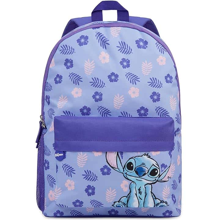 Disney Stitch Zaino Bambini Stitch Zainetto Scuola Elementar Zaino Scuola, Zaini Per Scuola Sport Viaggi (Viola)