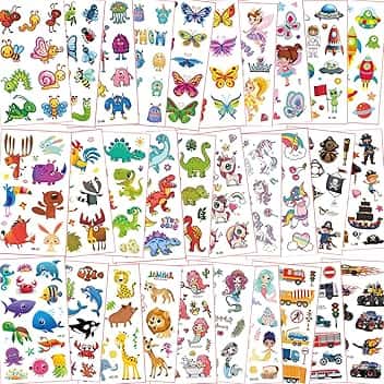 350+ Tatuaggi Bambina Ragazza Unicorno Sirena - Regalo Compleanno, Impermeabili Temporanei - Colorati (30 Pezzi)