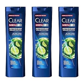 Clear Men Shampoo Antiforfora per capelli grassi Anti Sebo fino al 100% di protezione dalla forfora* 3x 225 ml
