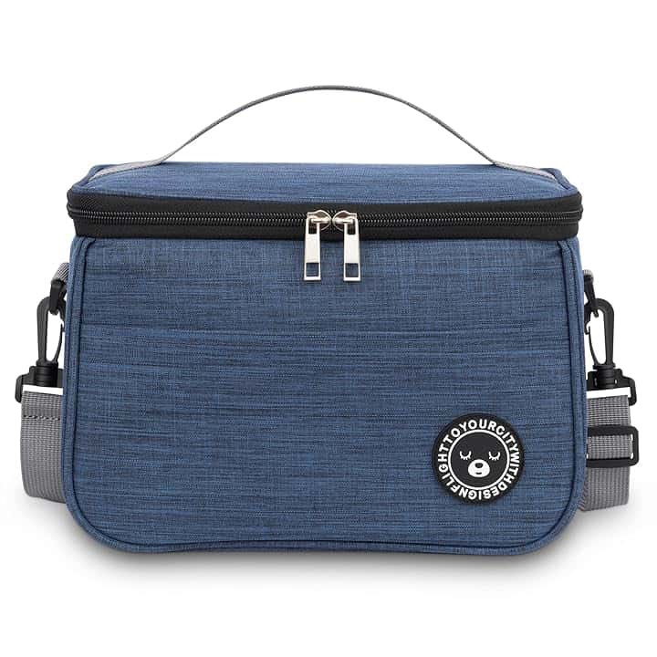 Borsa Termica Porta Pranzo 6.4L, Borsa Termica Aggiornato, Borsa Frigo, Borse Termiche Porta Pranzo, Borsa Pranzo Portatile, Borsa Frigo Pranzo Ufficio Viaggio Picnic (Blu - 6.4L) Global Recycled Standard