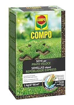 COMPO SEMI per Prato Veloce, Miscela Speciale, Seme Ricoperto, Per rigenerare Tappeti Erbosi, 1 kg