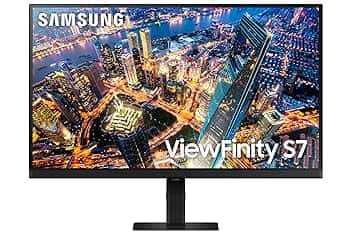 Samsung Monitor ViewFinity S7 (S27D702), Flat, 27'', 3840x2160 (UHD 4K), HDR10, 60Hz, 5ms, HDMI, Display Port, Ingresso Audio, PIP, PBP, Easy Setup Stand