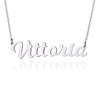 Sakrami Collana con Nome in Argento Kids Collection per bambini Collana in Argento 925 Sterling, con Nome Personalizzabile + Confezione regalo Personalizzata - per compleanno anniversario
