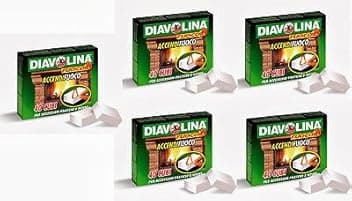 5 CONF.DA 40 CUBETTI DIAVOLINA ACCENDIFUOCO ORIGINALE CAMINO STUFA ORIGINALE