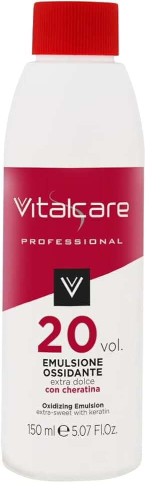 Vitalcare | Emulsione Ossidante 20 Volumi, Ossidante per Capelli Extra Dolce con Cheratina, Ravvivante Colore, Compatibile con Creme Coloranti, 150 ml Compact by Design (certificazione sviluppata da Amazon)