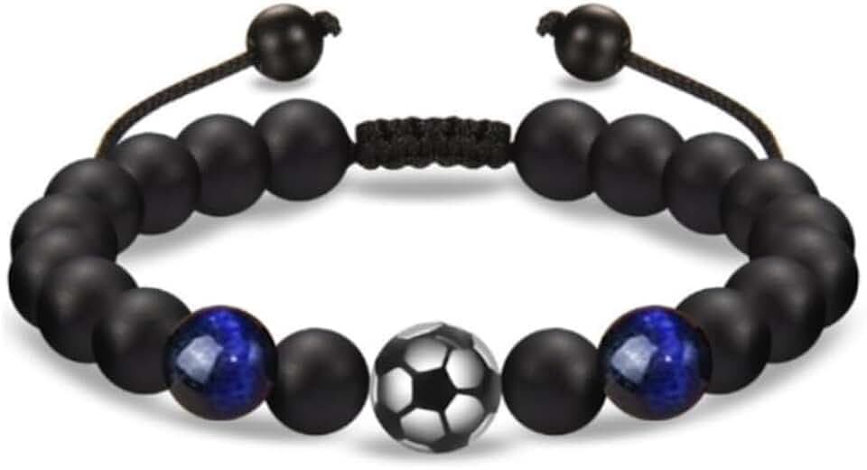 SHUOHONG Bracciale Ragazzo Calcio, Regalo Ragazzo Gadget Calcio, Braccialetti Bambini Ispiratori, Idee Regalo Ragazzo, per Amanti del Calcio Regali di Compleanno per Famiglie Amici Coppia