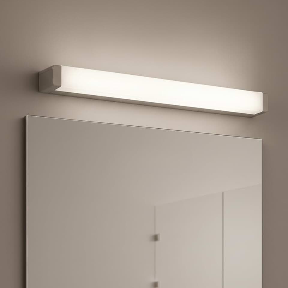 MAKA Luce Specchio Bagno LED 12W 960 Lumen, Lampada Specchio Bagno con Interruttore 3 Colori (Calda/Naturale/Fredda), Applique Moderna in Alluminio 60 cm, Installazione a Parete per Make-Up e Rasatura