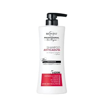Biopoint Professional Hair Program - Shampoo Anticaduta Capelli 5 Azioni, Formula Rinforzante con Actigrow Complex e Caffeina, Dona Capelli Forti e Morbidi, Effetto Seboregolatore, 400 ml