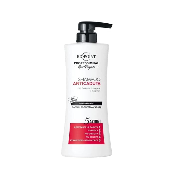 Biopoint Professional Hair Program - Shampoo Anticaduta Capelli 5 Azioni, Formula Rinforzante con Actigrow Complex e Caffeina, Dona Capelli Forti e Morbidi, Effetto Seboregolatore, 400 ml