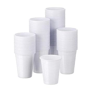 ISAP Bicchieri Plastica Usa e Getta Bianchi (200 ml) Bicchieri Monouso per Acqua e Bibite Varie, Made in Italy Idonei al Contatto Alimentare, Ideali per Feste, Risparmio Quantità (Versione da 100)