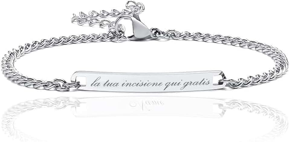 Maglione Gioielli Bracciale personalizzato festa del papà targhetta acciaio uomo regolabile